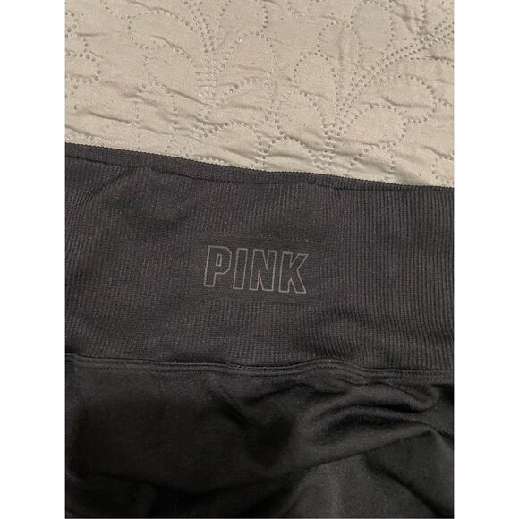 PINK Black Leggings Skinny Stretchy 27” - Picture 2 of 3